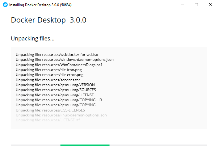 Docker install, step 2