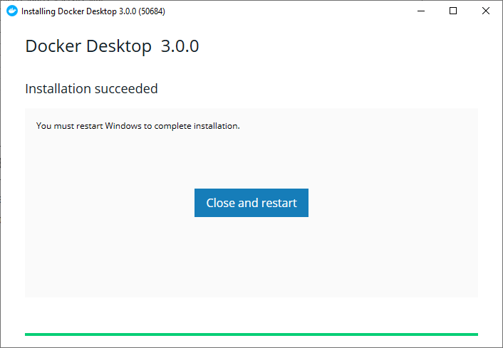 Docker install, step 3