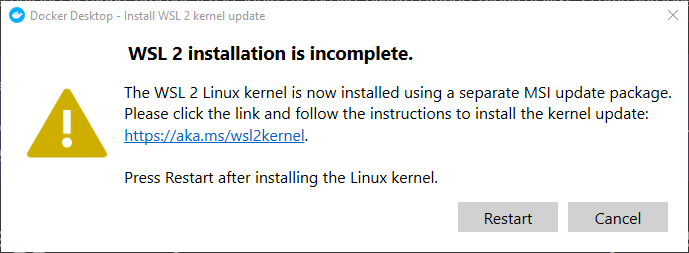 Docker install, step 4