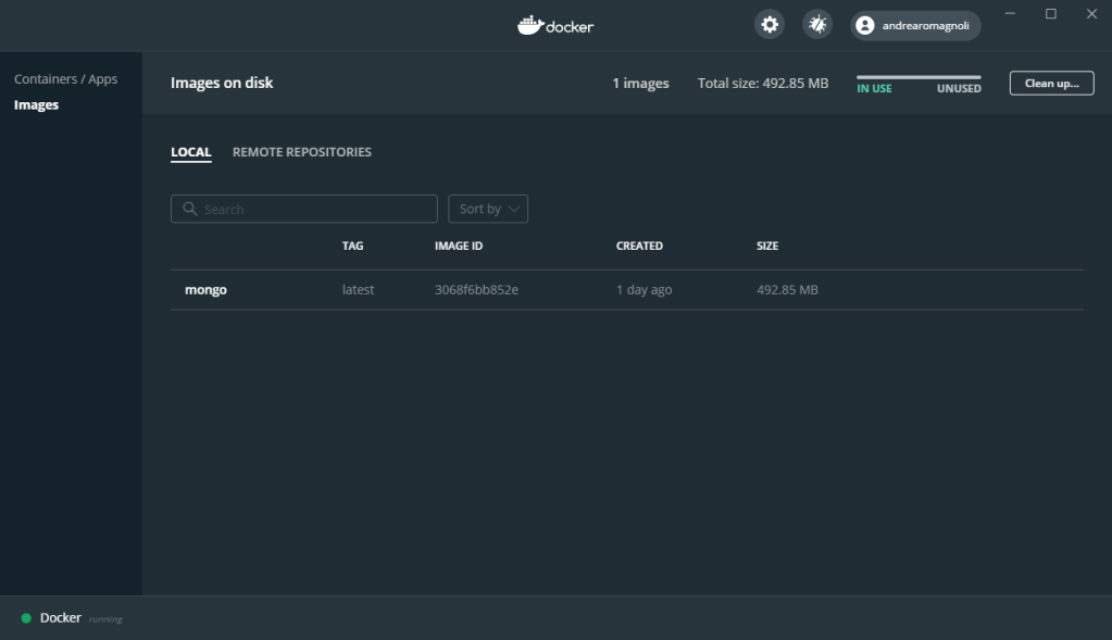Docker install, step 6