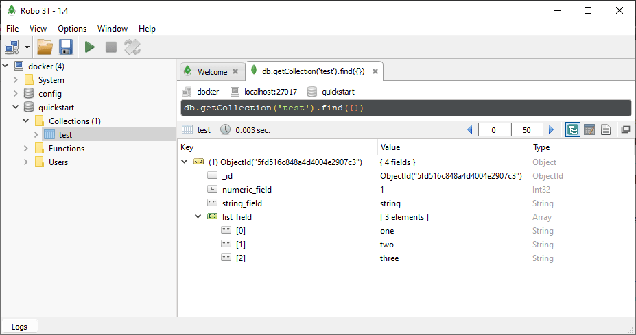 Robo 3T configuration, step 2